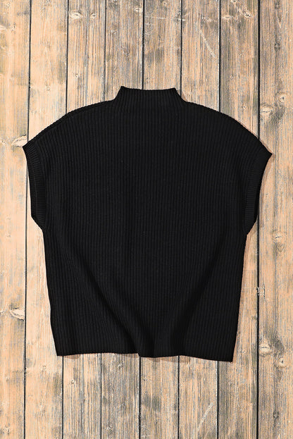 Threaded Pear Lindsey Patch Pocket Ribbed Knit Short Sleeve Sweater