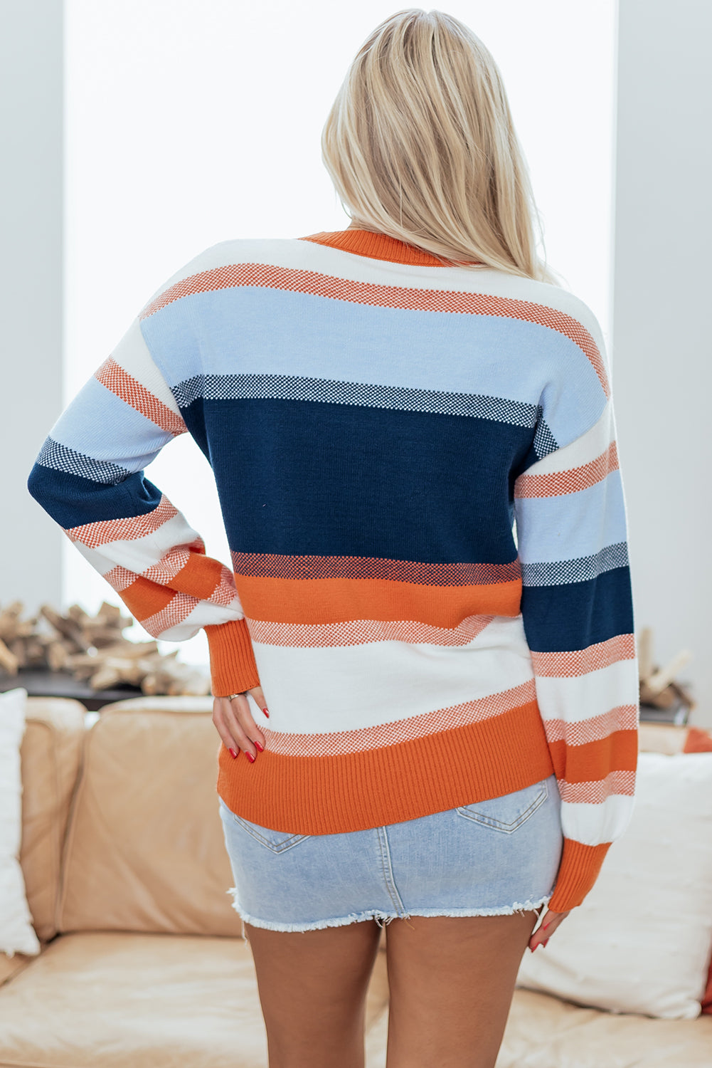 Threaded Pear Olivia Round Neck Tunic Sweater