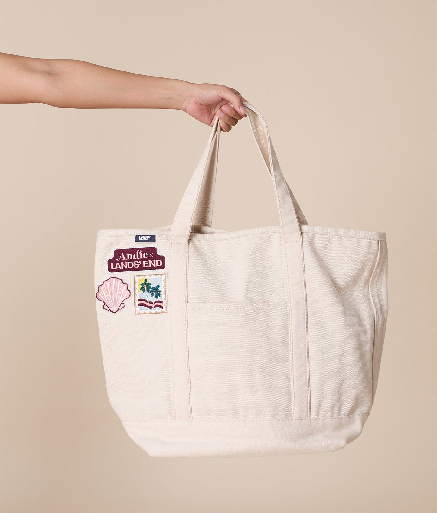 Andie X Lands' End Canvas Beach Tote - Canvas - Natural