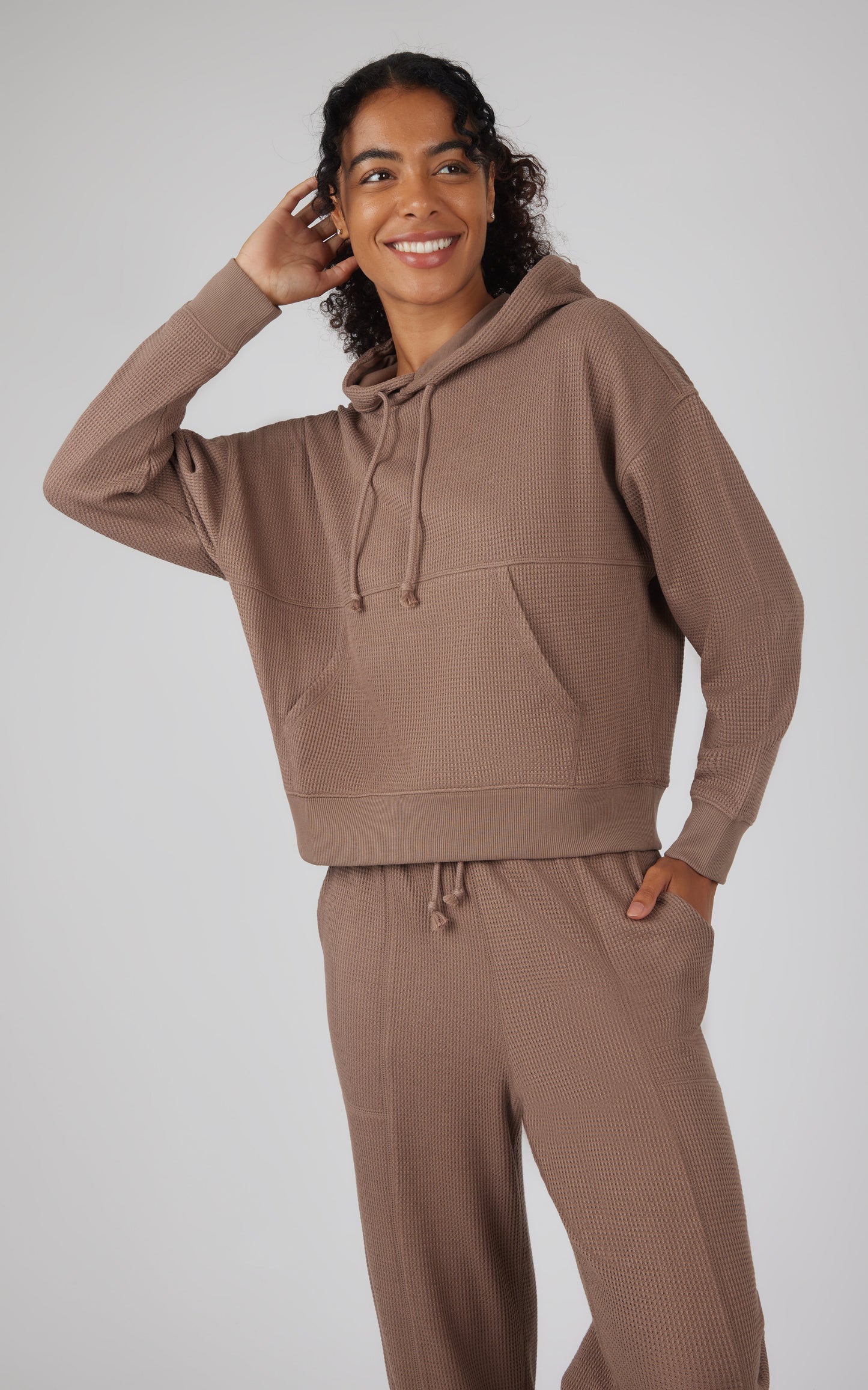 90 Degree by Reflex Brushed Inside Waffle Offline Pullover Hoodie