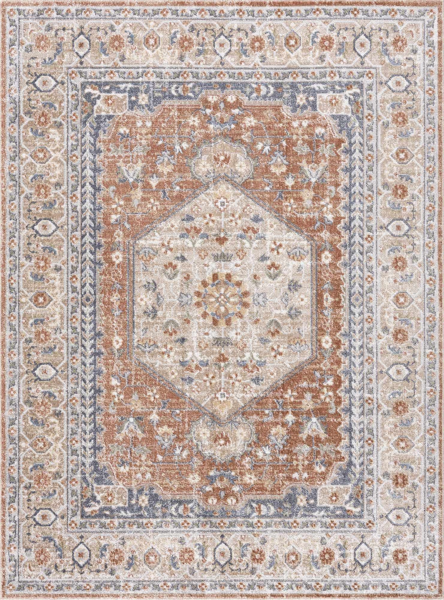 Gael Rust Boutique Washable Rug - Clearance