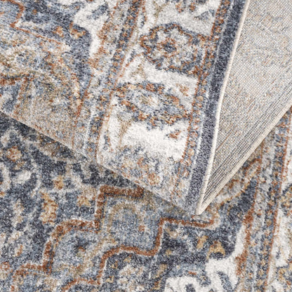 Aurum Blue & Beige Washable Area Rug - Clearance