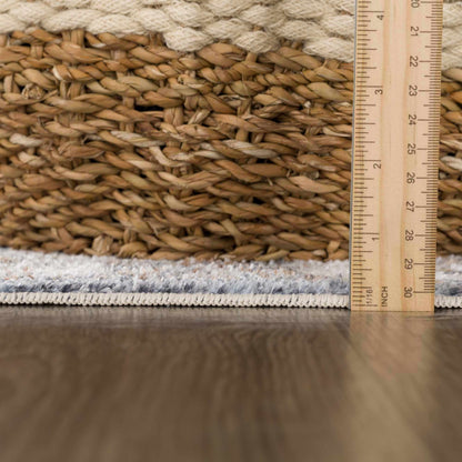 Aurum Blue & Beige Washable Area Rug - Clearance