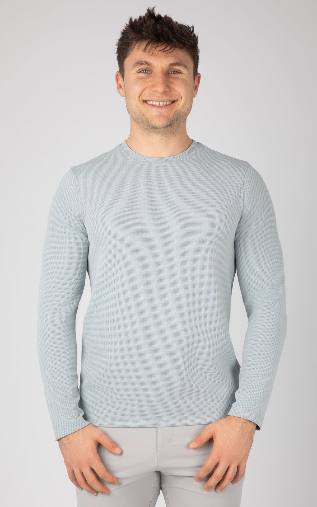 90 Degree by Reflex Men's Supreme Hyperlite Waffle Long Sleeve Crew Neck Shirt