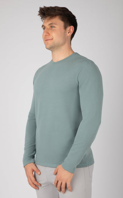 90 Degree by Reflex Men's Supreme Hyperlite Waffle Long Sleeve Crew Neck Shirt