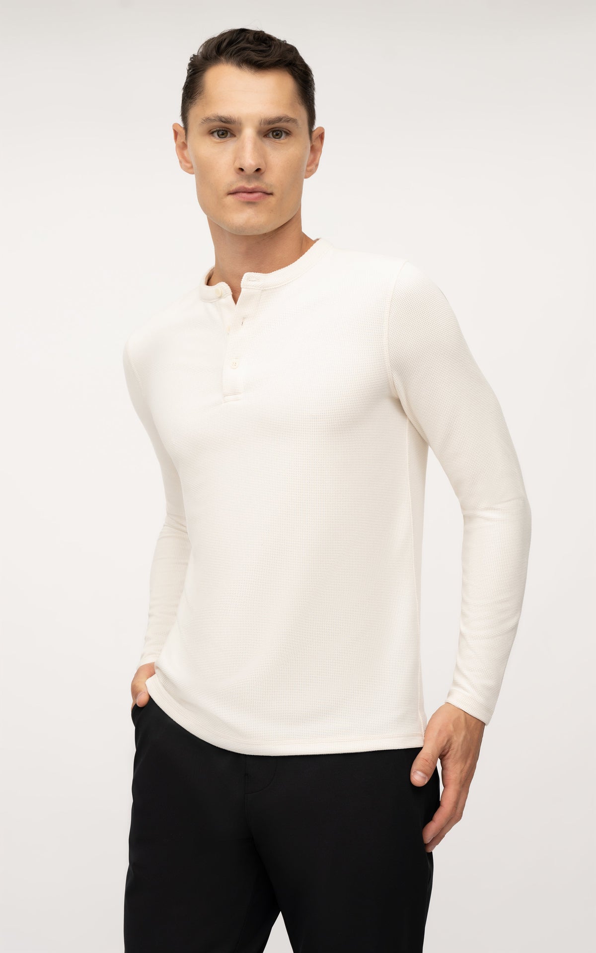 90 Degree by Reflex Men's Supreme Airtech Long Sleeve Henley Shirt