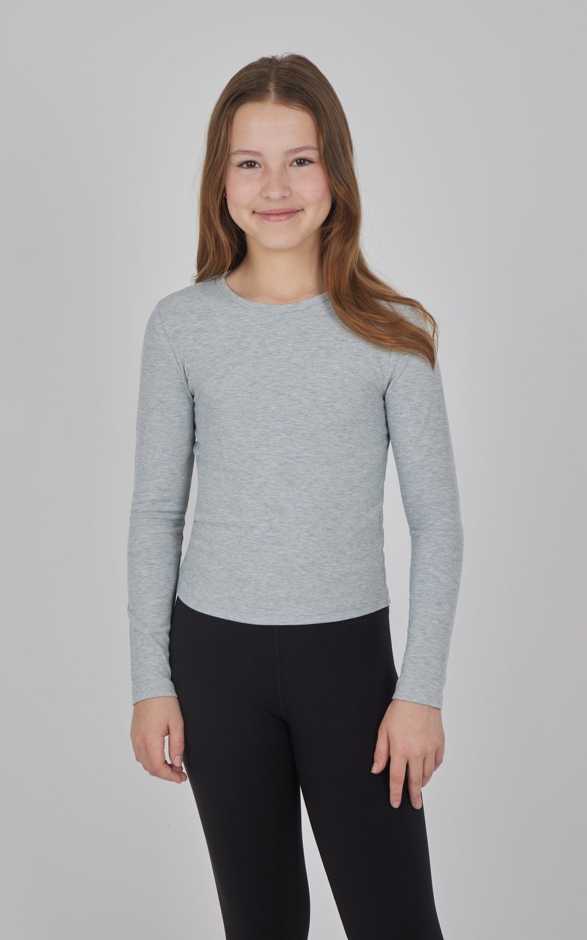90 Degree by Reflex Girls 3 PK Ribbed Crew Neck Short Sleeve Shirt + Ribbed Crew Neck Long Sleeve Shirt