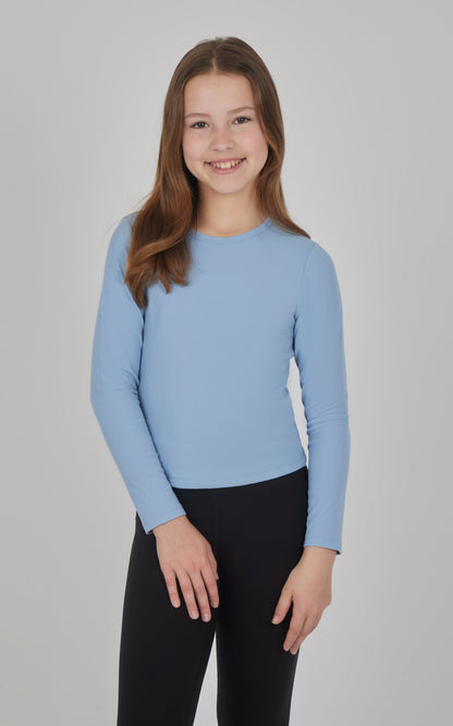 90 Degree by Reflex Girls 3 PK Ribbed Crew Neck Short Sleeve Shirt + Ribbed Crew Neck Long Sleeve Shirt