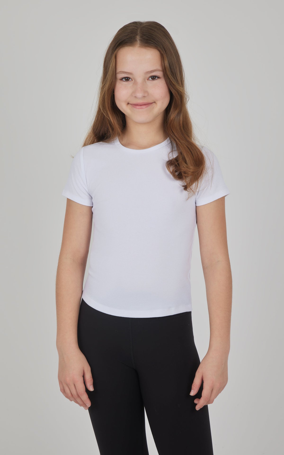 90 Degree by Reflex Girls 3 PK Ribbed Crew Neck Short Sleeve Shirt + Ribbed Crew Neck Long Sleeve Shirt