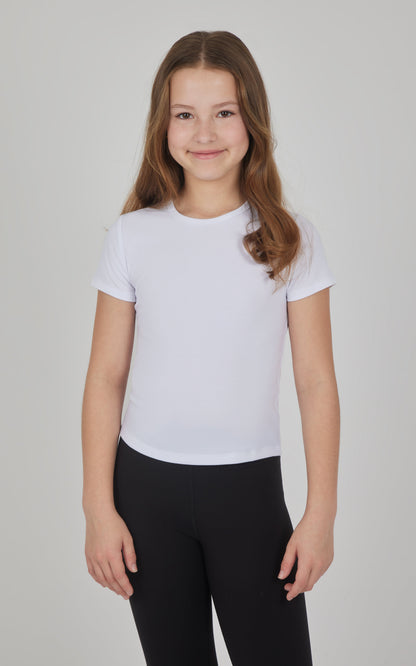 90 Degree by Reflex Girls 3 PK Ribbed Crew Neck Short Sleeve Shirt + Ribbed Crew Neck Long Sleeve Shirt