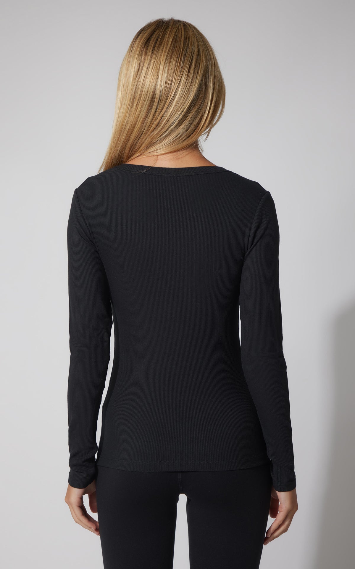 90 Degree by Reflex 2 PK Heavenly Ribbed Scoop Neck Long Sleeve Top