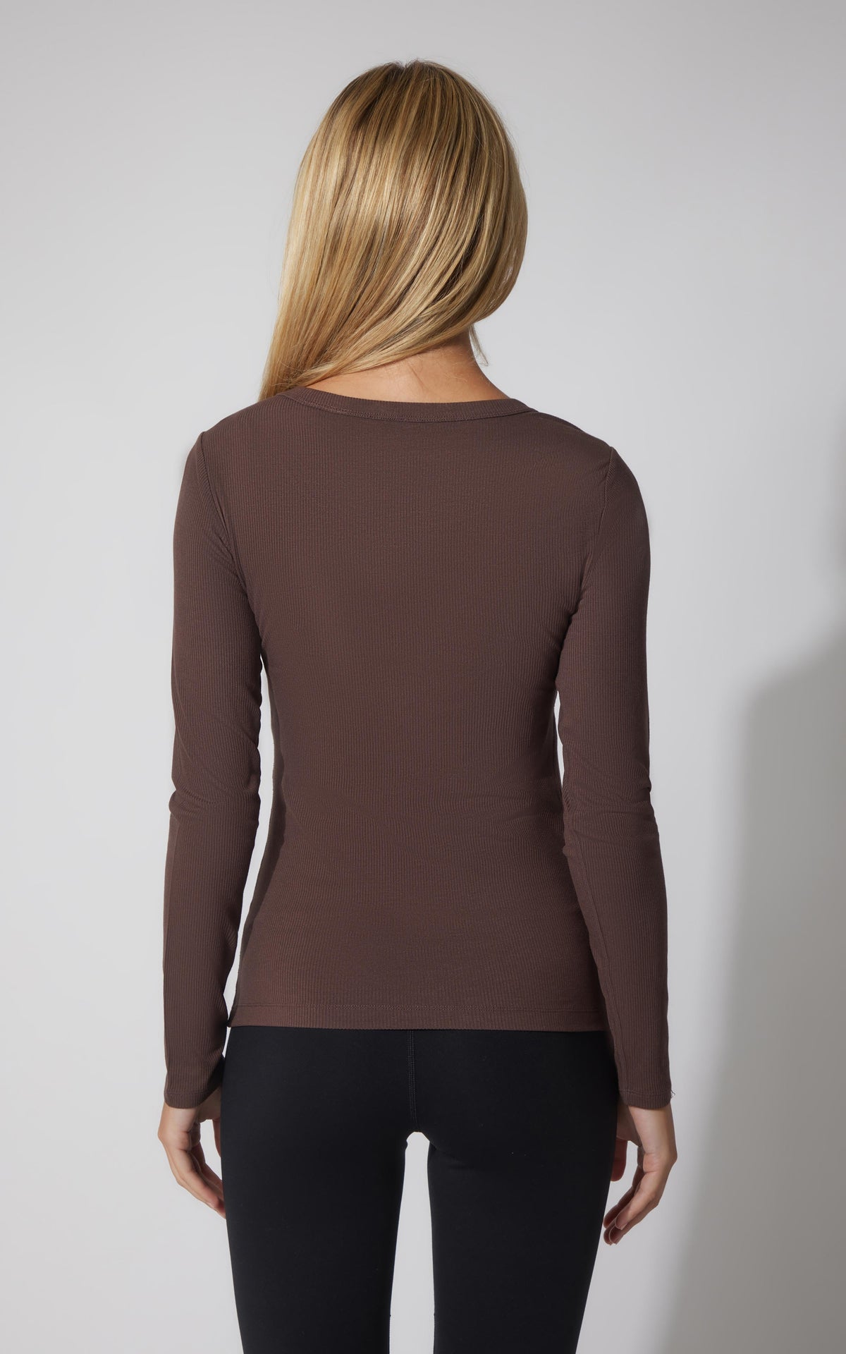 90 Degree by Reflex 2 PK Heavenly Ribbed Scoop Neck Long Sleeve Top