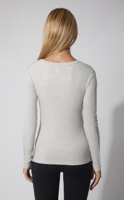 90 Degree by Reflex 2 PK Heavenly Ribbed Scoop Neck Long Sleeve Top