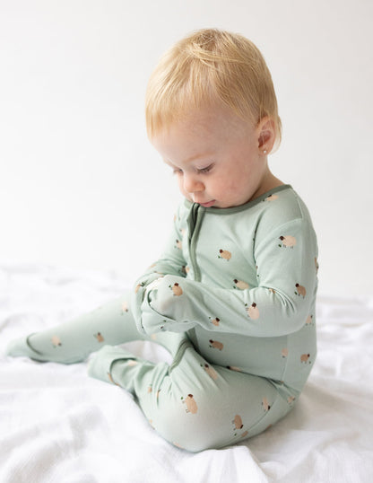 Elevated Faith Lamb Bamboo Convertible Footed Onesie