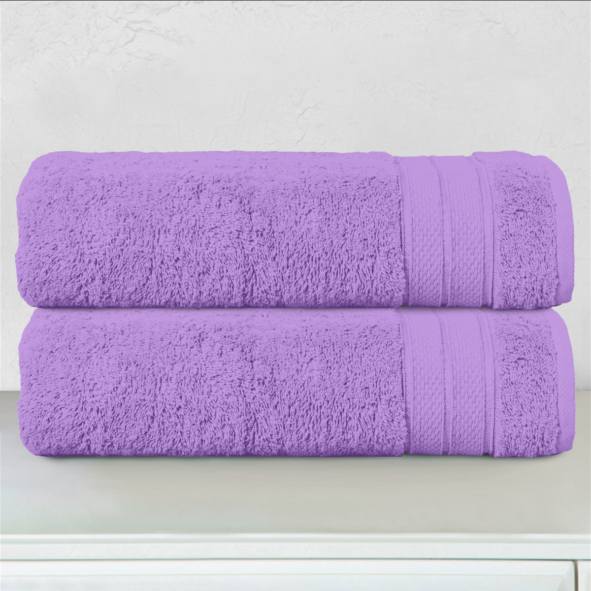 Elegant Comfort 2-Piece Turkish Cotton Three Line Popcorn Bath Towel Set, 27 x 54 inch