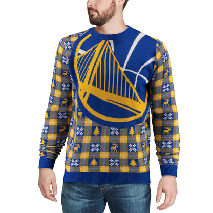Foco Men's Golden State Warriors Ugly Big Logo Sweater Royal