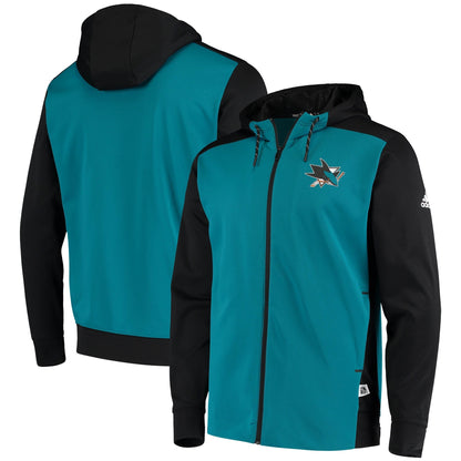 adidas Men's NHL San Jose Sharks Full Zip Hoodie