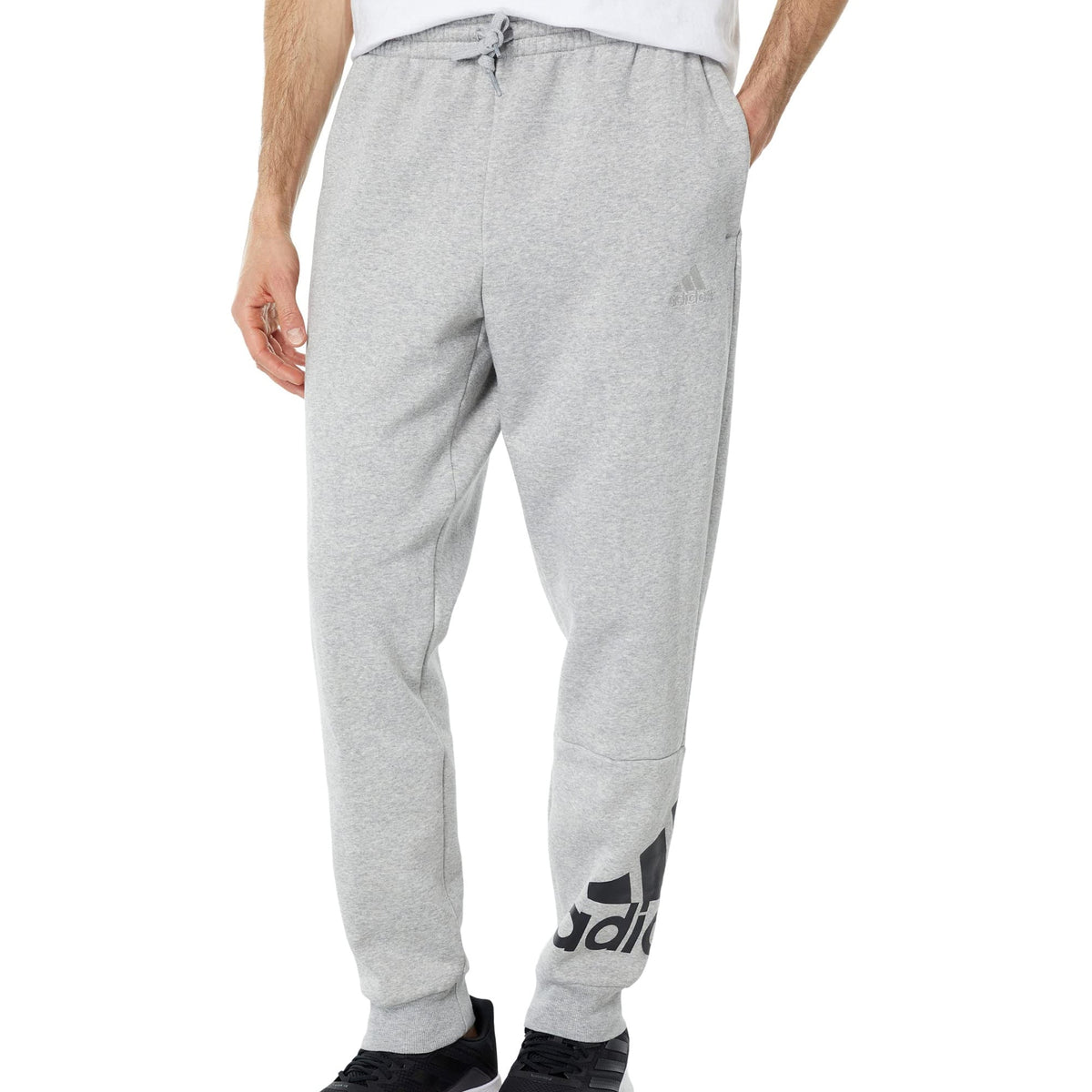 adidas Men's Essentials French Terry Tapered Cuff Logo Pants