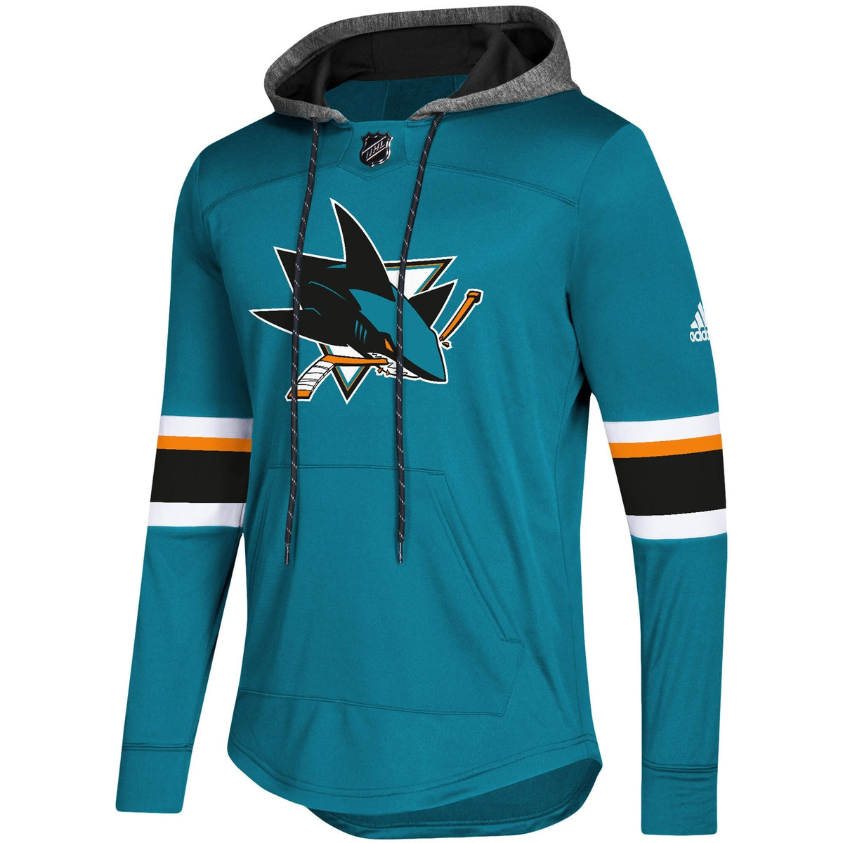 adidas Men's NHL San Jose Sharks Platinum Jersey Hoodie Sweaters