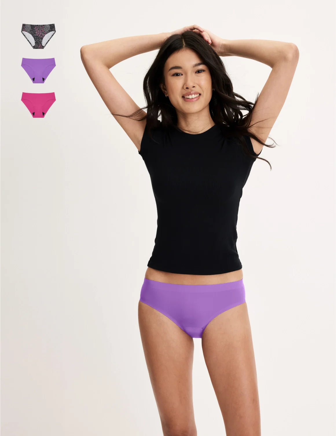 Teen Light Leakproof No-Show Bikini 3-Pack - Last Call
