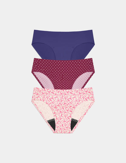 Teen Leakproof UltraThin No-Show Bikini 3-Pack