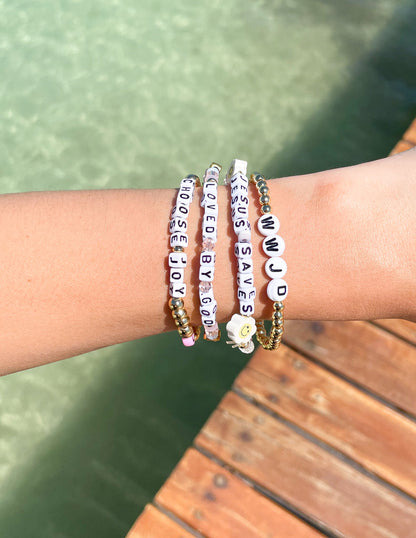 Elevated Faith Jesus Saves Letter Bracelet