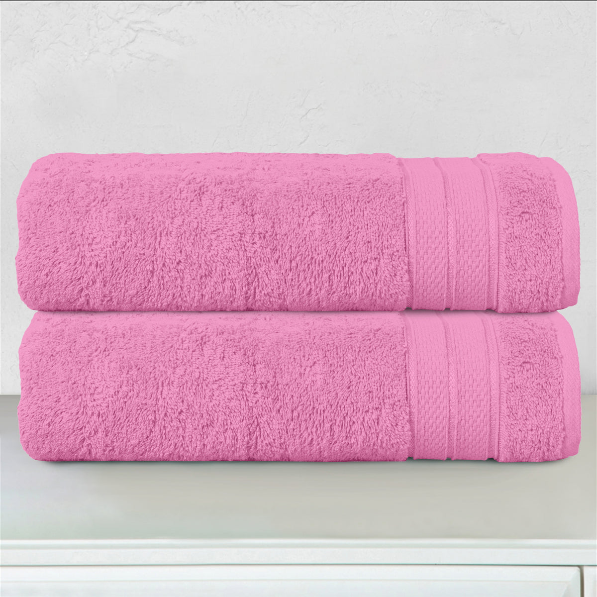 Elegant Comfort 2-Piece Turkish Cotton Three Line Popcorn Bath Towel Set, 27 x 54 inch