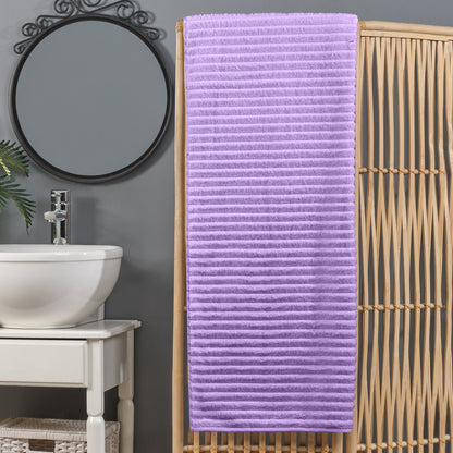 Elegant Comfort 1-Piece Premium Turkish Cotton Corduroy Stripe Oversized Bath Sheet Towel 40 x 80 Inch