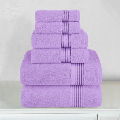 Elegant Comfort 6-Piece Turkish Cotton Towel Set, 2 Washcloths, 2 Hand Towels and 2 Bath Towels