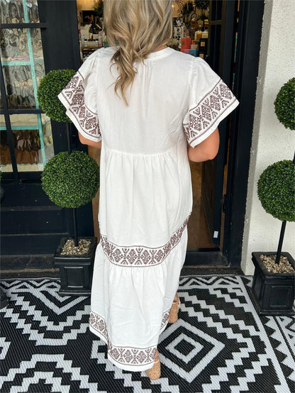 ✨Women's V-Neck Boho Maxi Dress (Buy 2 Free Shipping)