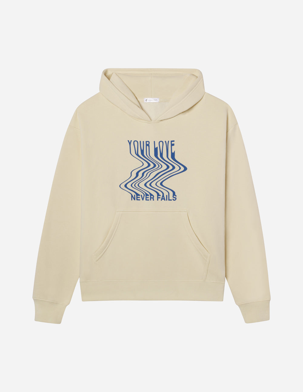Elevated Faith Love Never Fails Cream Unisex Hoodie