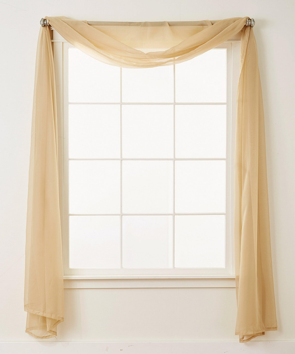 Elegant Comfort 1 Panel - Scarf Solid Sheer Curtain Panel - Rod Pocket - 60" Width X 216" Length