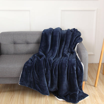 Elegant Comfort Reversible Sherpa Throw Blanket - Sherpa Back Throw Blanket
