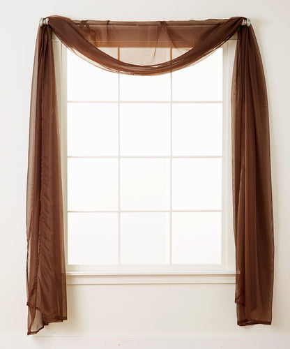 Elegant Comfort 1 Panel - Scarf Solid Sheer Curtain Panel - Rod Pocket - 60" Width X 216" Length
