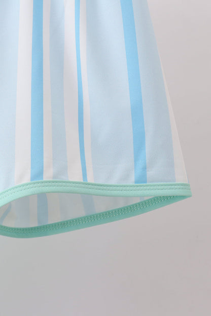 Blue stripe 2pc swimsuit