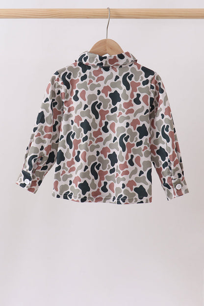 Camo Duck Embroidered Button Down Shirt