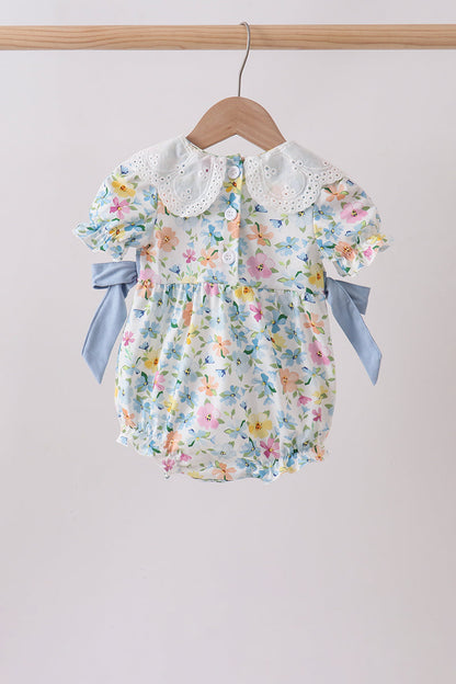 Blue Floral Lace Bubble