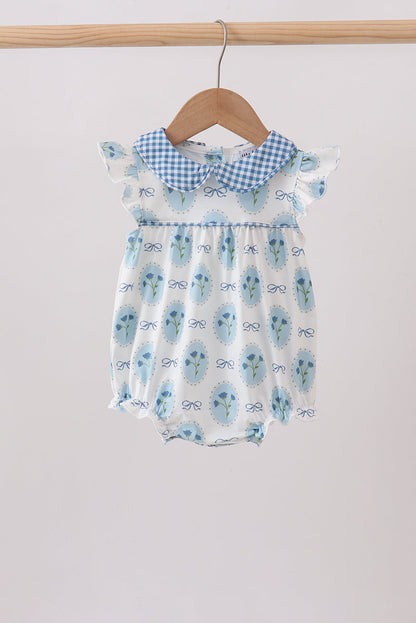 Blue Retro Floral Bubble