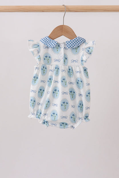 Blue Retro Floral Bubble