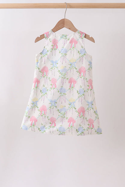 Blue Hydrangea Bow Dress