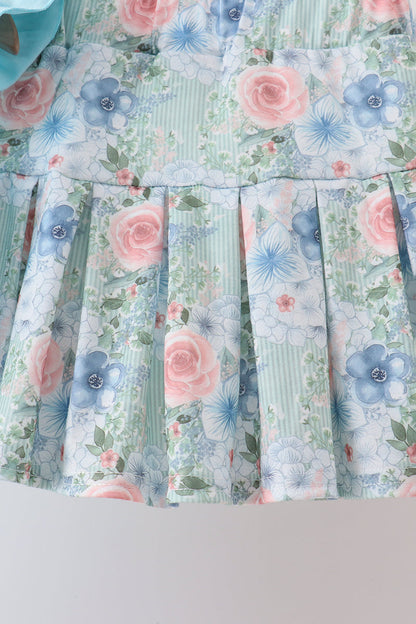 Floral Print Skorts Set