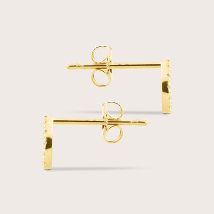 14k Yellow Gold Pavé Lab Grown Diamond Circle Stud Earrings