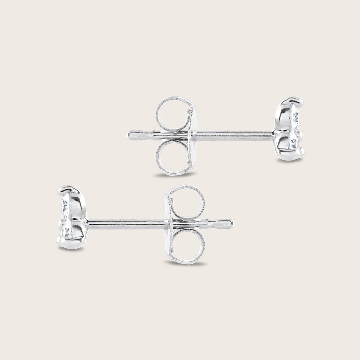 14k Gold Lab Grown Diamond Triplet Stud Earrings