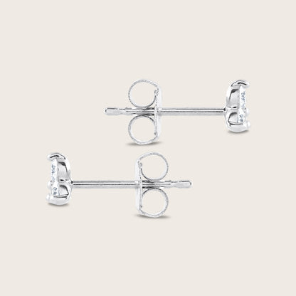 14k Gold Lab Grown Diamond Triplet Stud Earrings
