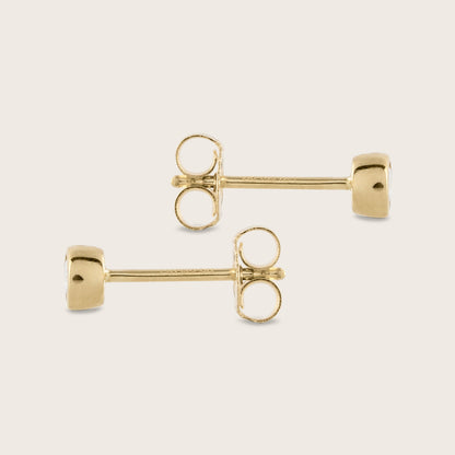14k Gold Bezel Lab Grown Diamond Stud Earrings