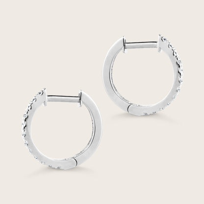 14k Gold Lab Grown Diamond Half Pavé Hoop Earrings