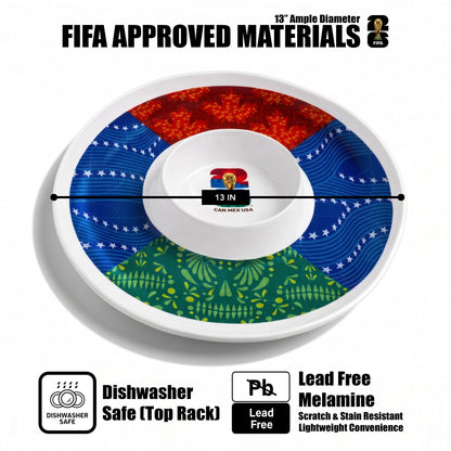 FIFA 26 Can Mex Us Melamine Chip & Dip 13"D