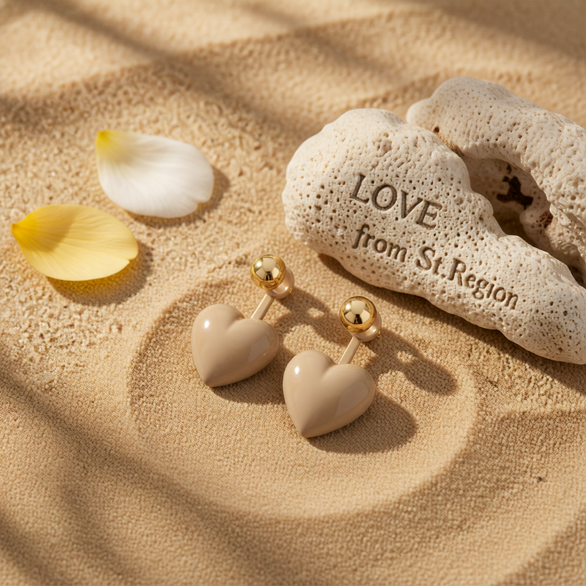 Gray Enamel & Goldtone Heart Ear Jackets