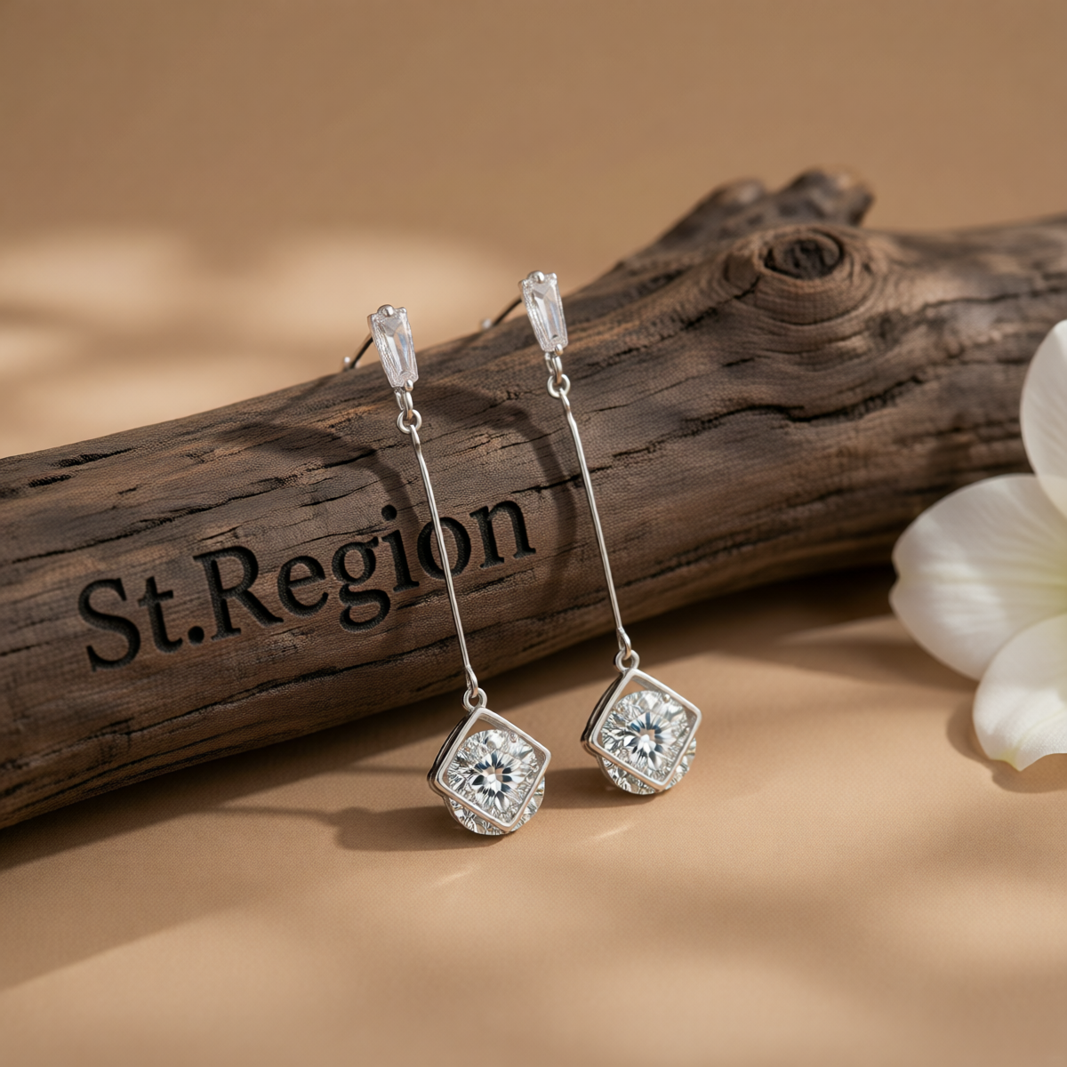 Crystal & Silvertone Round Drop Earrings