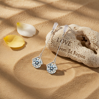 Crystal & Silvertone Round Drop Earrings